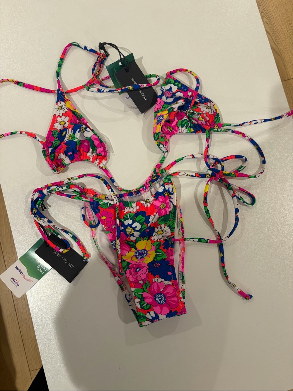 Vanessa Mooney Bikini Top & Bottom Floral Print Size Small NWT - Picture 3 of 5
